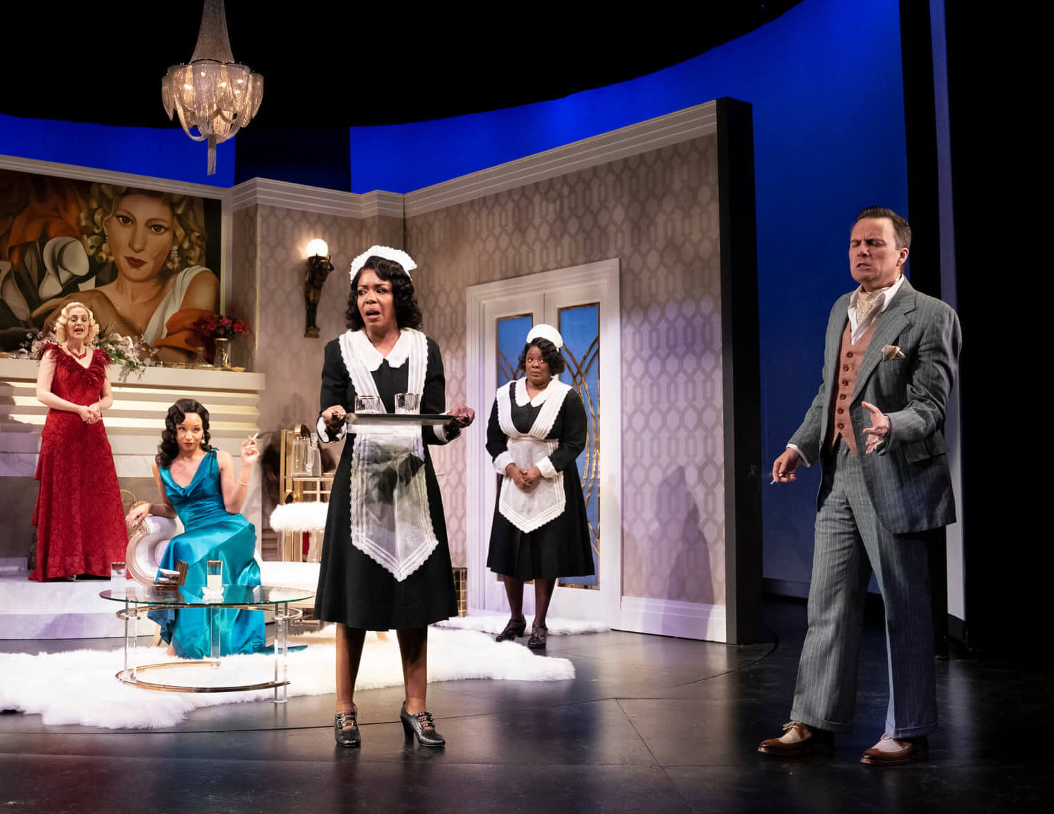 as Maximillian in Lynn Nottage’s <i>By The Way Meet Vera Stark</i> with Jenni Barber, Carra Patterson, Jessica Frances Dukes, Heather Alicia Simms<br />Photo: Sara Krulwich
